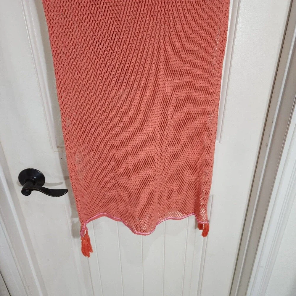 Corey Lynn Calter Womens Dress Becca Pineapple Salmon Crochet Tassel Mini M L - Picture 11 of 11